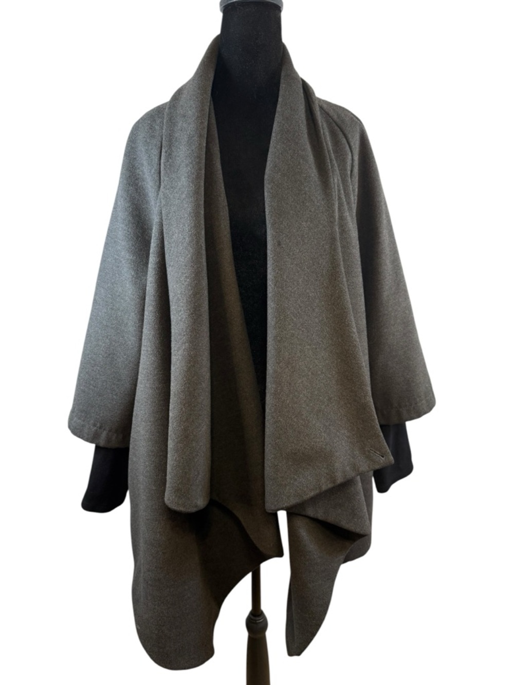 Calvin Klein Gray Open Front Shawl Cardigan Jacket Medium Draped Chic